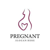 création de logo abstrait de la mère ou de la femme enceinte ou du bébé. logos pour cliniques, pharmacies et hôpitaux. vecteur