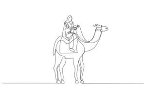 musulman femme équitation sur chameau concept de diverse et fort affaires vecteur