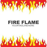 Feu flamme logo icône vector illustration design