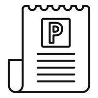 payé parking facture papier icône contour vecteur. lot espace vecteur