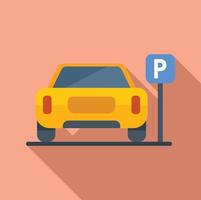 voiture parking endroit icône plat vecteur. péage Accueil vecteur