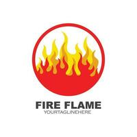 Feu flamme logo icône vector illustration design