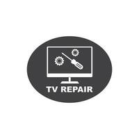 la télé réparation icône logo vecteur illustration