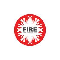 Feu flamme logo icône vector illustration design