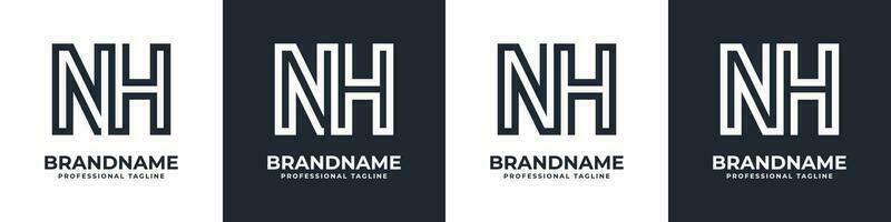 lettre nh ou hn global La technologie monogramme logo, adapté pour tout affaires avec nh ou hn initiales. vecteur