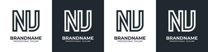 Facile nu monogramme logo, adapté pour tout affaires avec nu ou ONU initial. vecteur