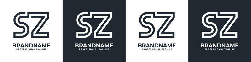 Facile sz monogramme logo, adapté pour tout affaires avec sz ou zs initial. vecteur