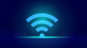 Wifi l'Internet vecteur La technologie icône avec abstrait faible poly filaire engrener conception de de liaison point et ligne vecteur.