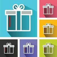 Noël cadeau icône, surprise boîte icône, célébrer anniversaire icône, donner une façon symbole, ouvert cadeau boîte, Noël cadeau logo, Noël cadeau vecteur Icônes ensemble