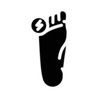 doigt de pied douleur corps mal glyphe icône vecteur illustration