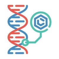 ADN moléculaire structure Couleur icône vecteur illustration