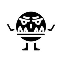 créature monstre mignonne glyphe icône vecteur illustration