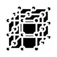 réseau moléculaire structure glyphe icône vecteur illustration