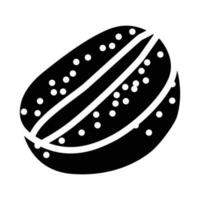 Couper kiwi fruit vert glyphe icône vecteur illustration