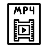 mp4 fichier format document ligne icône vecteur illustration