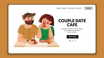 couple Date café vecteur