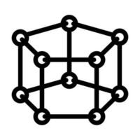 particule moléculaire structure ligne icône vecteur illustration