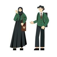 une musulman homme et femme dans costume. vecteur illustration plat style conception pour éducation et académique