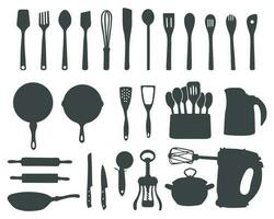 cuisine outils silhouette, cuisine ustensiles silhouette, cuisine outils svg vecteur