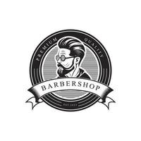 ancien salon de coiffure étiquette timbre logo conception pour votre affaires et professionnel avec qualité prestations de service vecteur conception illustration.