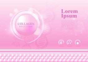 Abstrait couleur rose pour la solution de collagène cosmétique soins de la peau design élégant illustration vectorielle vecteur