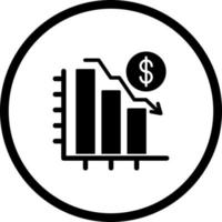 graphique vers le bas icône vectorielle vecteur