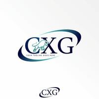 lettre ou l'écriture cgx empattement Police de caractère avec ligne buffle et Coupe forme image graphique icône logo conception abstrait concept vecteur action. pouvez être utilisé comme une symbole en relation à initiale ou animal