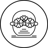 icône de vecteur de panier de fleurs