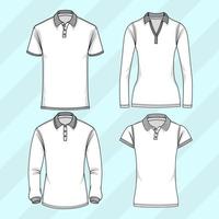 blanc contour polo chemise maquette vecteur