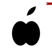 icône de glyphe de pomme vecteur