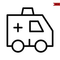 ambulance voiture ligne icône vecteur