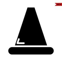 icône de glyphe de cône de signalisation vecteur