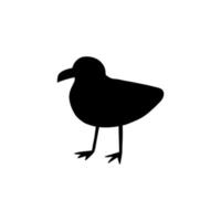 mouette. noir silhouette. atlantique oiseau de mer. Marin animal vecteur illustration sur blanc Contexte.