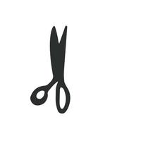 ciseaux icône. main tiré professionnel paire de les ciseaux Coupe cheveux ou travaux d'aiguille. artisanat et ciseaux plat Créatif ciseaux. vecteur illustration