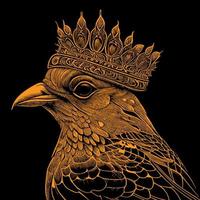 oiseau avec une couronne est une majestueux créature avec une royal apparence. ses plumes et distinctif crête un haut ses tête signifier Puissance et autorité vecteur