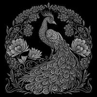 paon est une étonnamment magnifique oiseau connu pour fleuri plumes, lequel sont utilisé à attirer copains pendant cour affiche vecteur