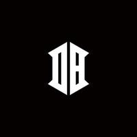 db logo monogramme avec bouclier forme dessins modèle vecteur