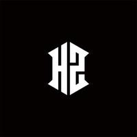 hz logo monogramme avec bouclier forme dessins modèle vecteur