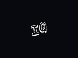 initiale iq lettre logo, noir blanc iq brosse logo icône vecteur Stock