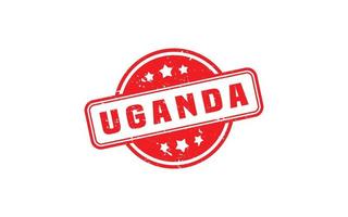 Ouganda timbre caoutchouc avec grunge style sur blanc Contexte vecteur