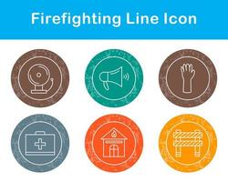 lutte contre les incendies vecteur icône ensemble