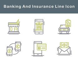bancaire et Assurance vecteur icône ensemble