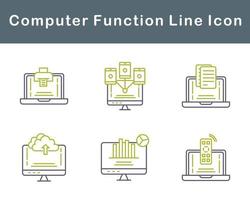 ordinateur une fonction vecteur icône ensemble