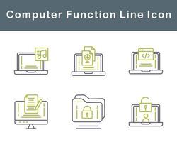 ordinateur une fonction vecteur icône ensemble