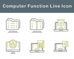 ordinateur une fonction vecteur icône ensemble