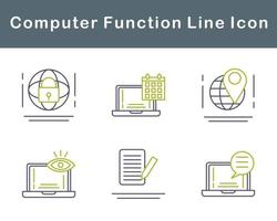 ordinateur une fonction vecteur icône ensemble