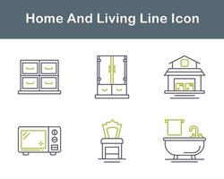 Accueil et vivant vecteur icône ensemble