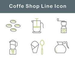 café magasin vecteur icône ensemble