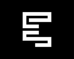 lettre e ou es se initiales monogramme moderne Facile minimal géométrique minimaliste vecteur logo conception