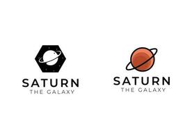 vecteur logo sur lequel un abstrait image de une planète avec un orbite dans extérieur espace